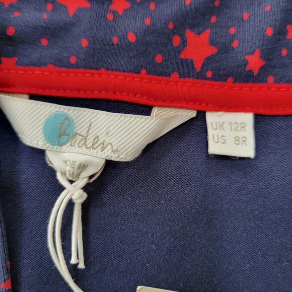 NWT Boden Betty Blue Red Star Jersey Tunic Dress Size 8 - Picture 7 of 9